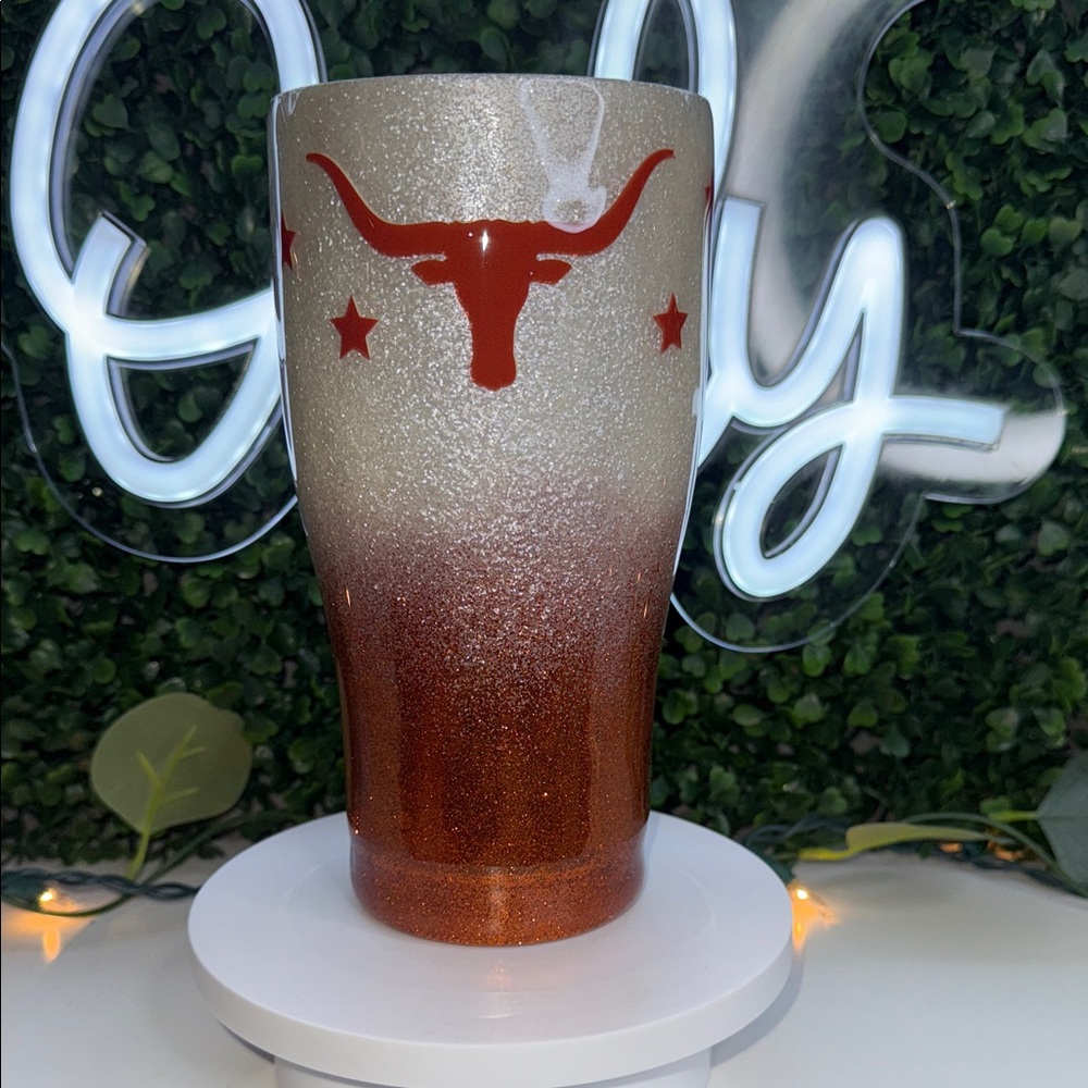 Longhorn Gradient Tumbler - Burnt Orange and White